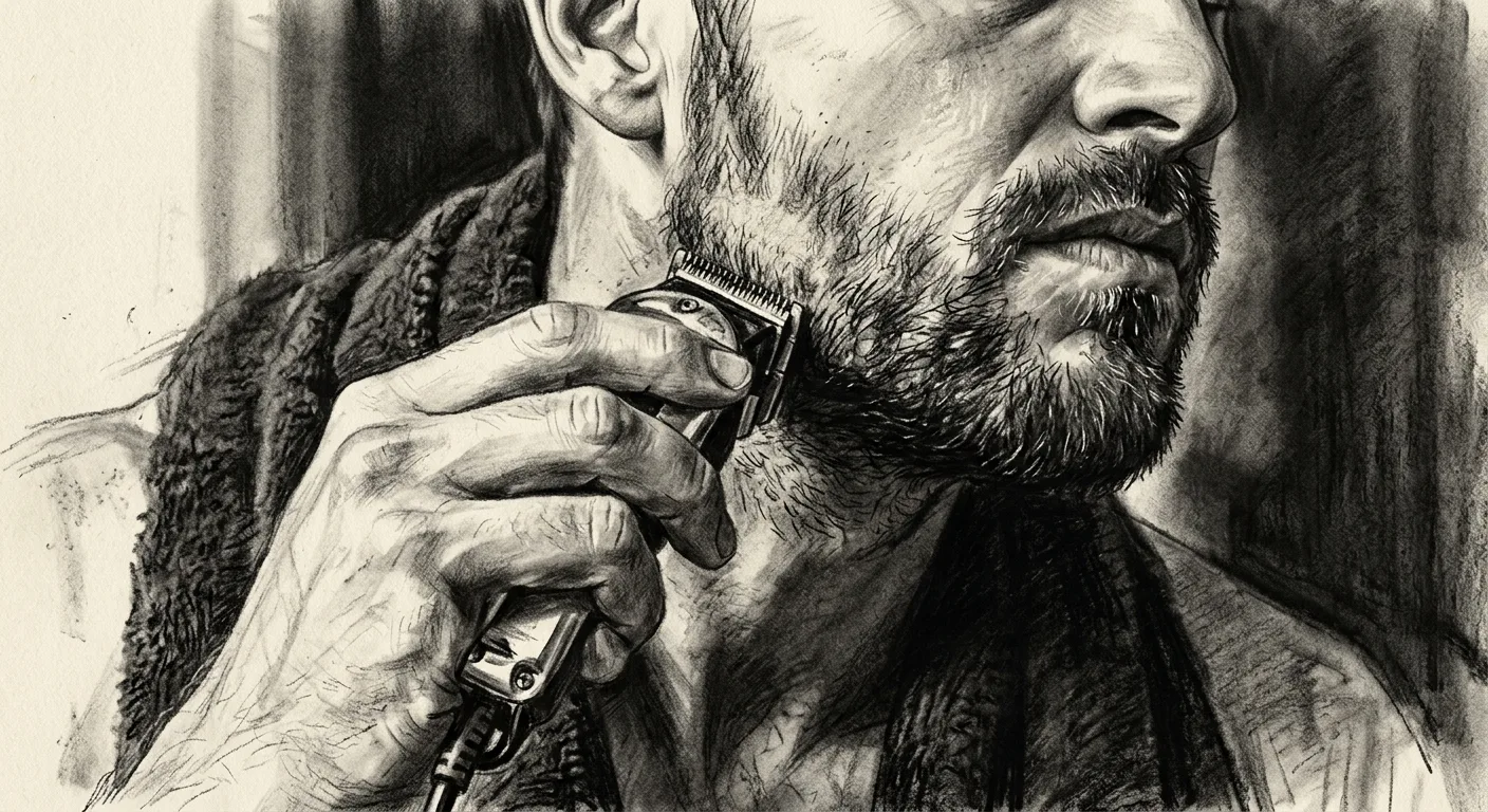 Baard trimmen close-up
